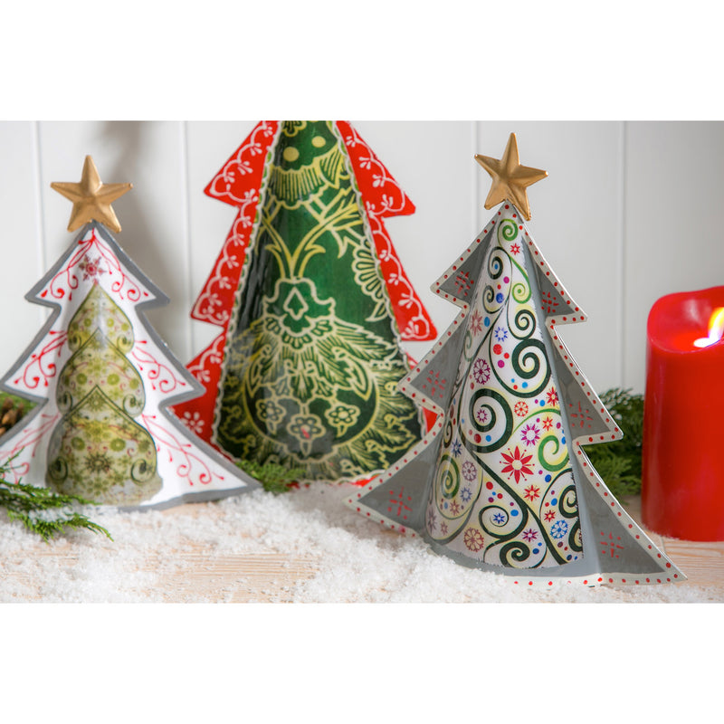 Evergreen White Polystone Birch Bark Reindeer Décor, 2 Assorted, 8.4'' x 11'' x 2.9'' inches