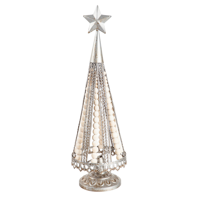 Metal Tree with Beads Table Décor, 5.75"x5.75"x18.25"inches