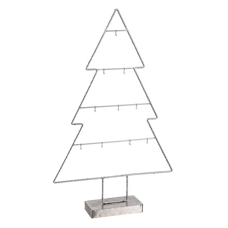29" LED Silver Tree Ornament Display with 30 Lights, 18.75"x4"x29.5"inches