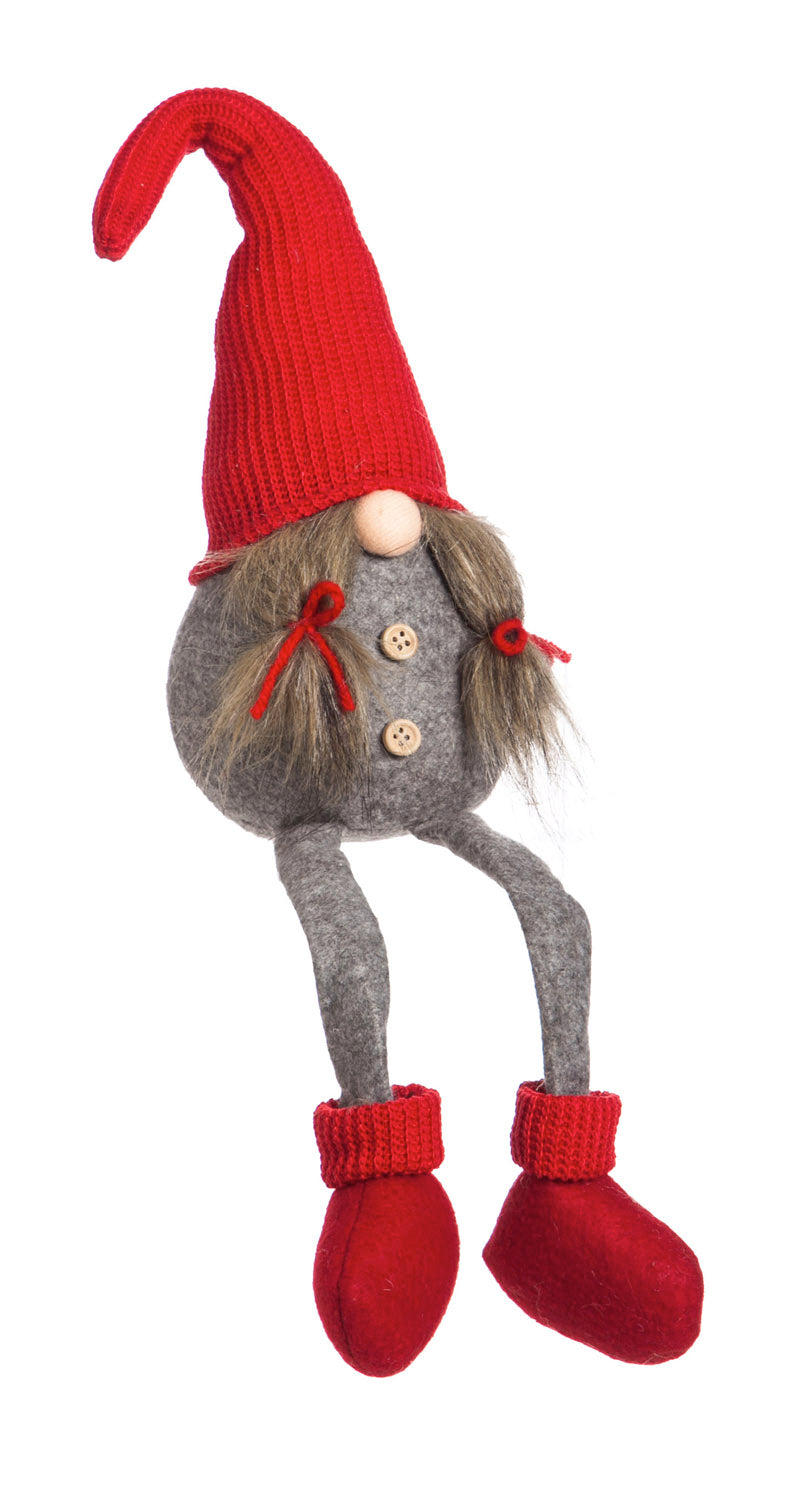 Gnome Couple Sitting Plush Décor, 2 ASST,8tan057