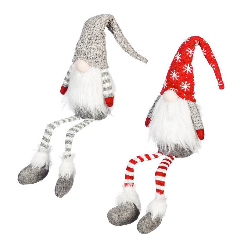 Fabric Gnome with Long Legs, 2 Assorted,8tan088