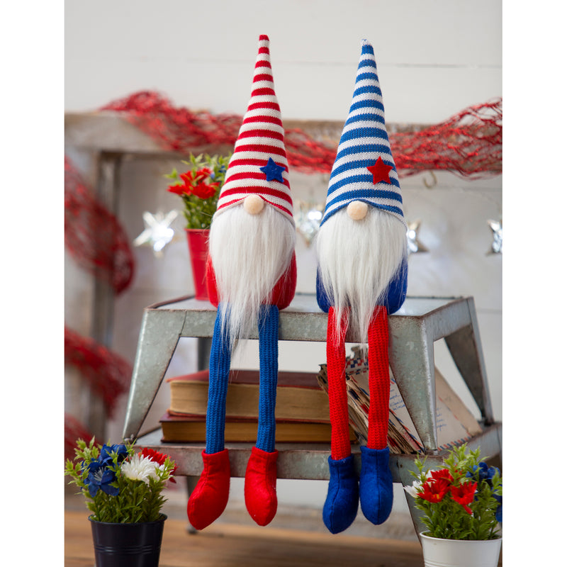 Plush Patriotic Gnomes Table Decor, 2 Asst