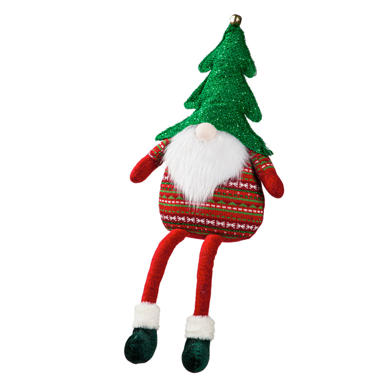 LED Plush Gnome with Lit Tree Shape Hat Table Décor, 10.5"x4.5"x25"inches