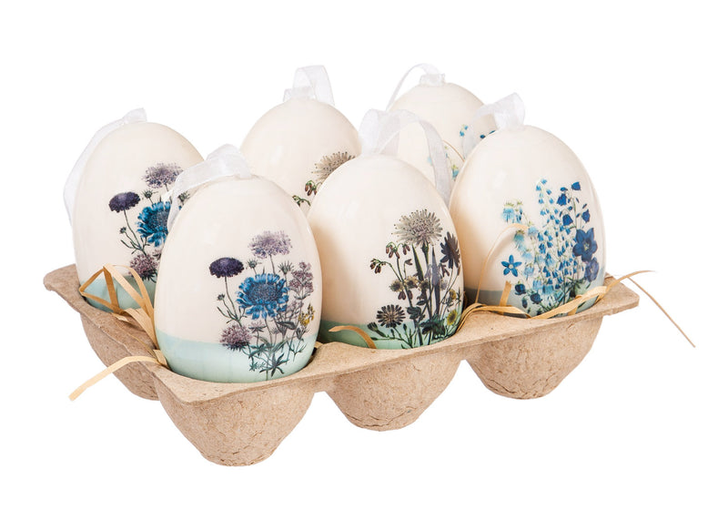 Floral Egg ornaments, Set of 6