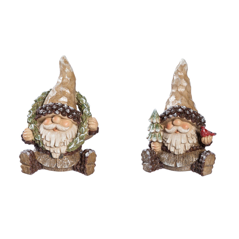Resin Woodland Gnome Tabletop Décor, 2 Asst,8tar431