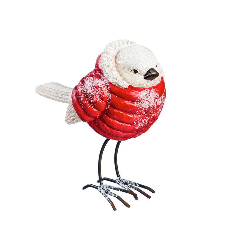 Resin Snowbird with Red Coat Tabletop Décor, 3 Asst