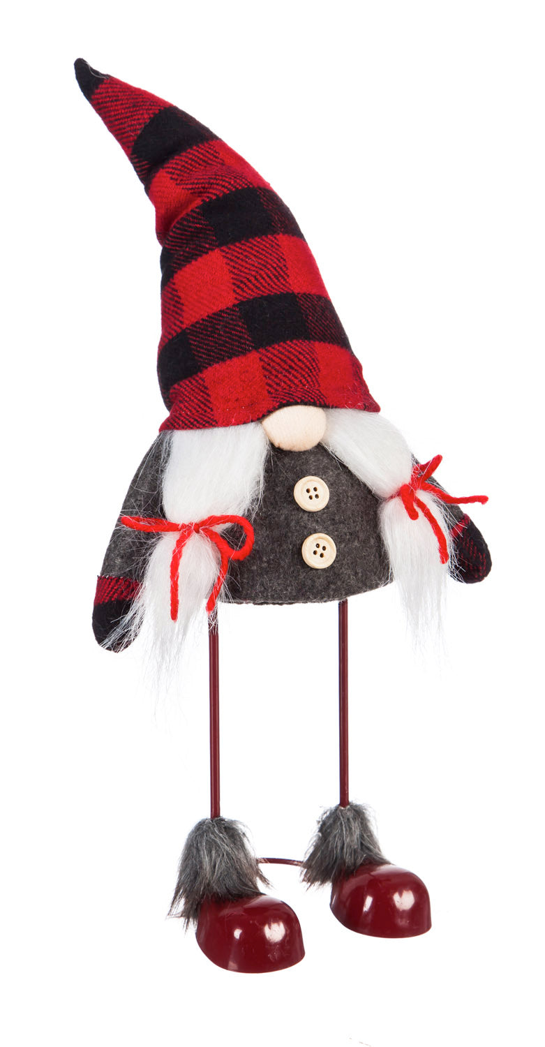 Grey Gnome Couple Spring Body Standing Plush Décor, 2 ASST