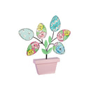 Wood and Metal Floral Easter Egg Table Decor, 11.25"x1.5"x12"inches