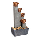 Outdoor Statement Fountain with Tiered Pots and Stones,8taw365