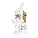 Wood Bunny with Artifical Table Decor, 6.5"x1.5"x10.5"inches