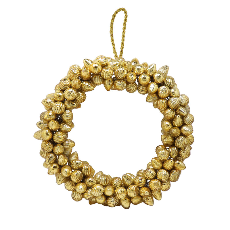 Large 16'' One-sided Gold Ornament Wreath,8wr216