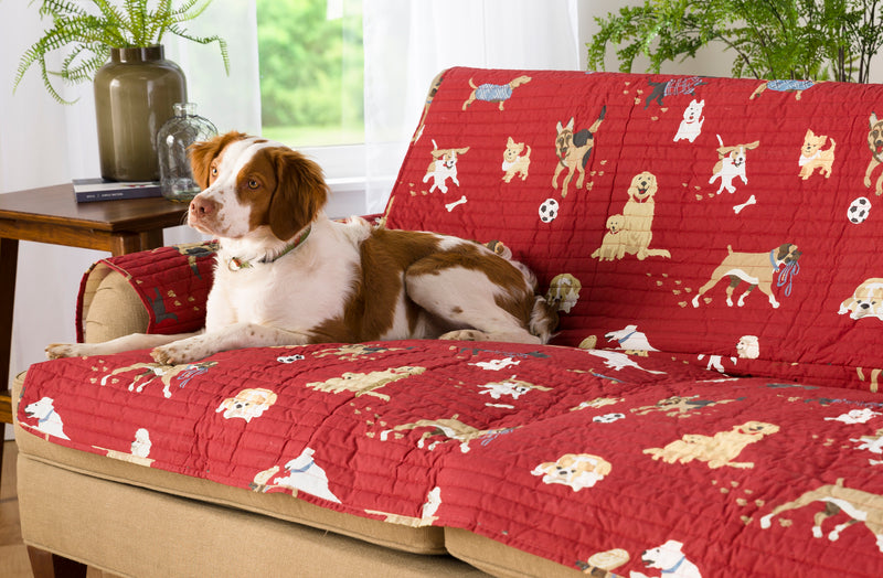 Protective Pet Sofa Cover, Dog Park Design, 71"x109.75"x0.25"inches