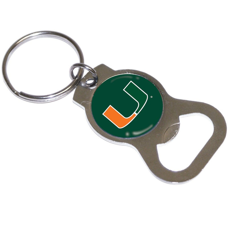 Evergreen Bottle Opener Key Ring, University of Miami