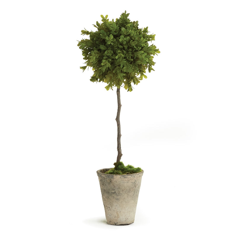 BB FAUX BOXWOOD 19" TOPIARY POTTED