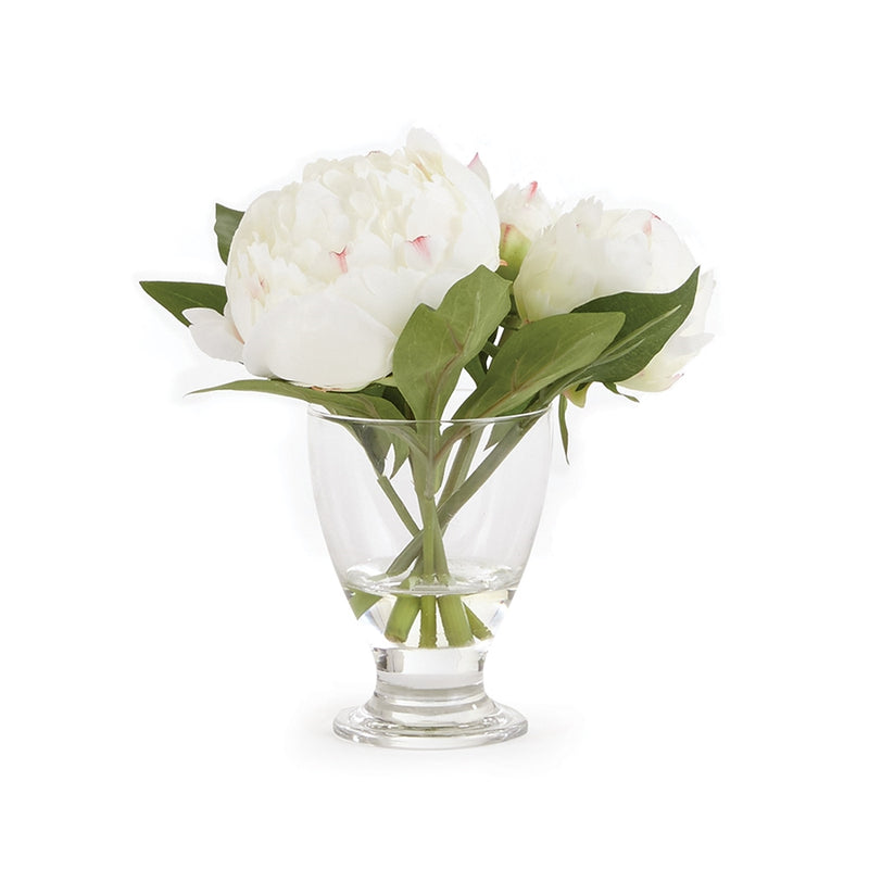 Napa Home Garden, PEONY 8" ARRANGEMENT IN VASE WHITE,cc270wh