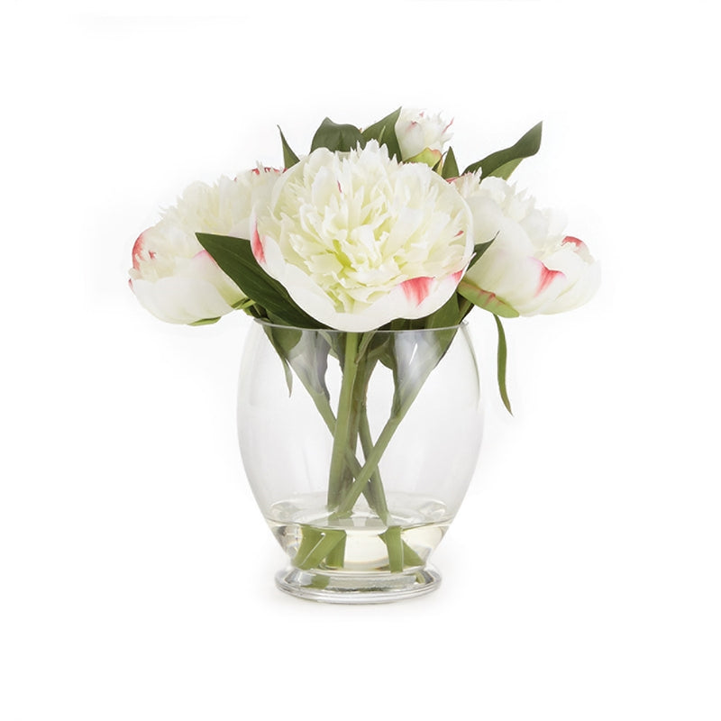 Napa Home Garden, PEONY 9" ARRANGEMENT IN VASE WHITE,cc271wh