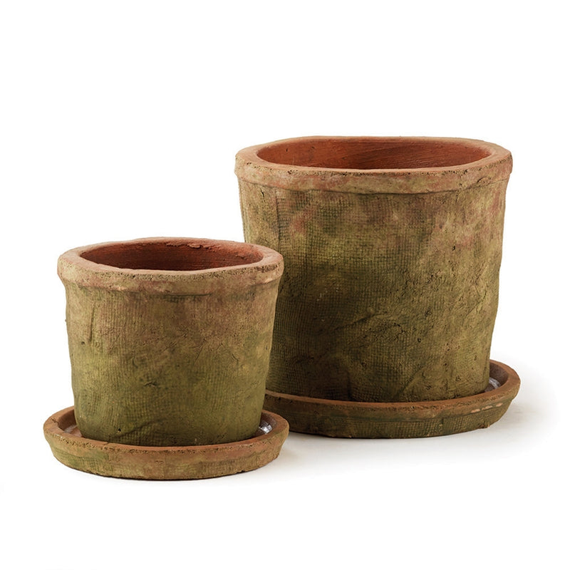 Napa Home Garden, COTSWOLD POTS W/ SAUCERS ,SET OF 2,cd315mwh