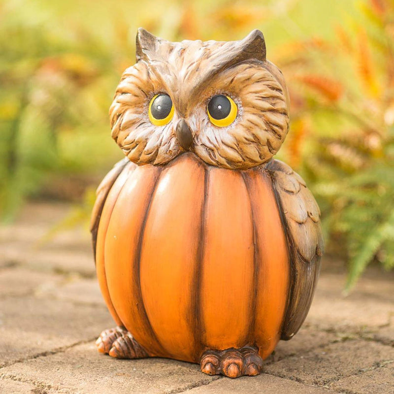 Owl in a Pumpkin Sculpture, 8"x6.75"x11.25"inches
