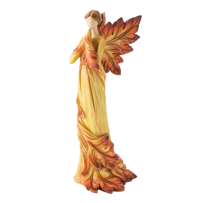 Fall Angel with Leaf Wings and Fiery Hues of Autumn, 3.5"x4"x12"inches
