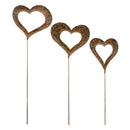 Handcrafted Metal Heart Decorative Garden Stakes, Set of 3,go8471