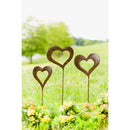 Handcrafted Metal Heart Decorative Garden Stakes, Set of 3,go8471