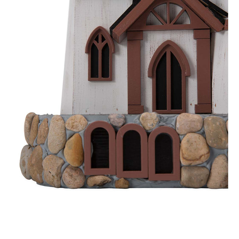 Evergreen Bird House,Three Tower Castle Birdhouse with Dragon Weathervane,7.75x9x16.5 Inches