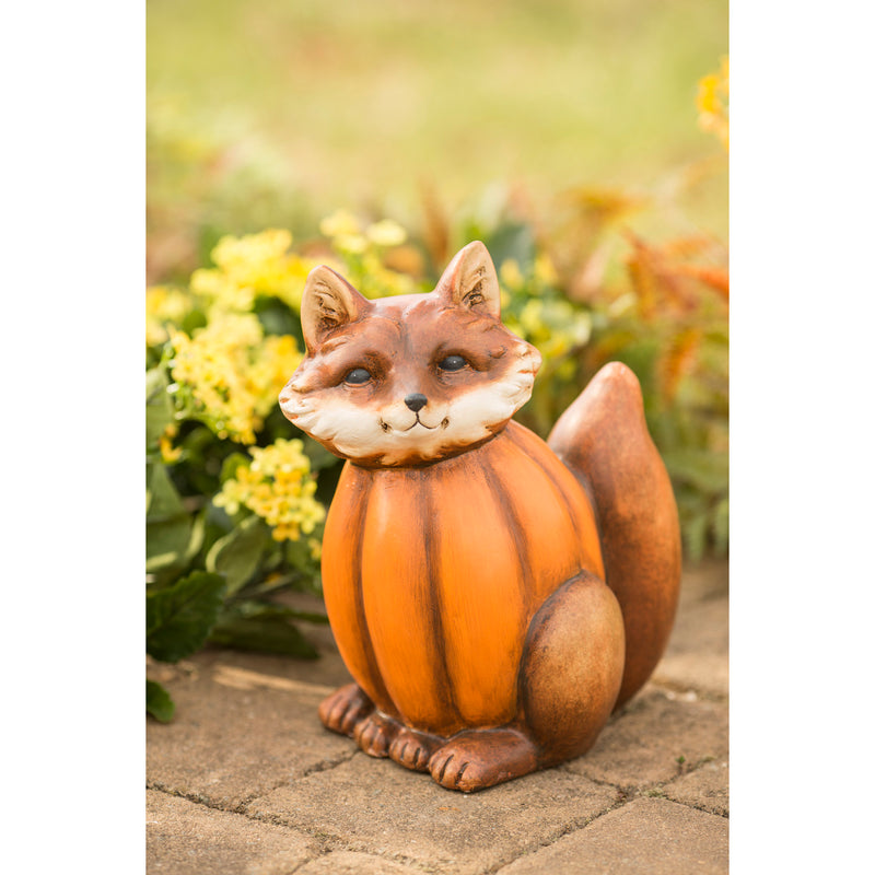Fox in a Pumpkin Sculpture, 9.25"x6.5"x10.75"inches