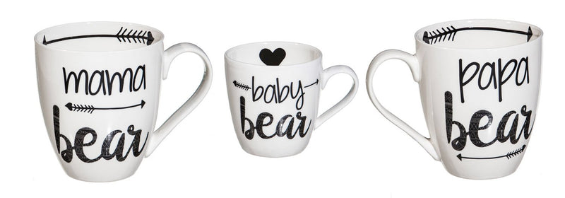 Evergreen Ceramic Cup O' Java Cup Gift Set, Bear Family, 5.63'' x 4.41'' x 4.09'' inches