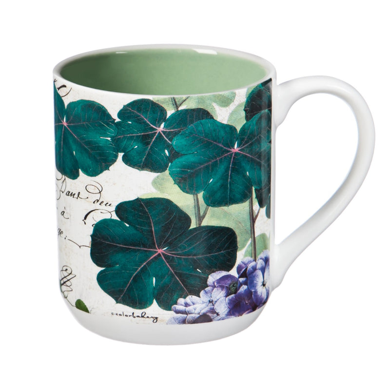 Evergreen Recipe Tin with Recipe Cards and Ceramic Cups, Garden Glow, 4.72'' x 3.26'' x 0.8'' inches