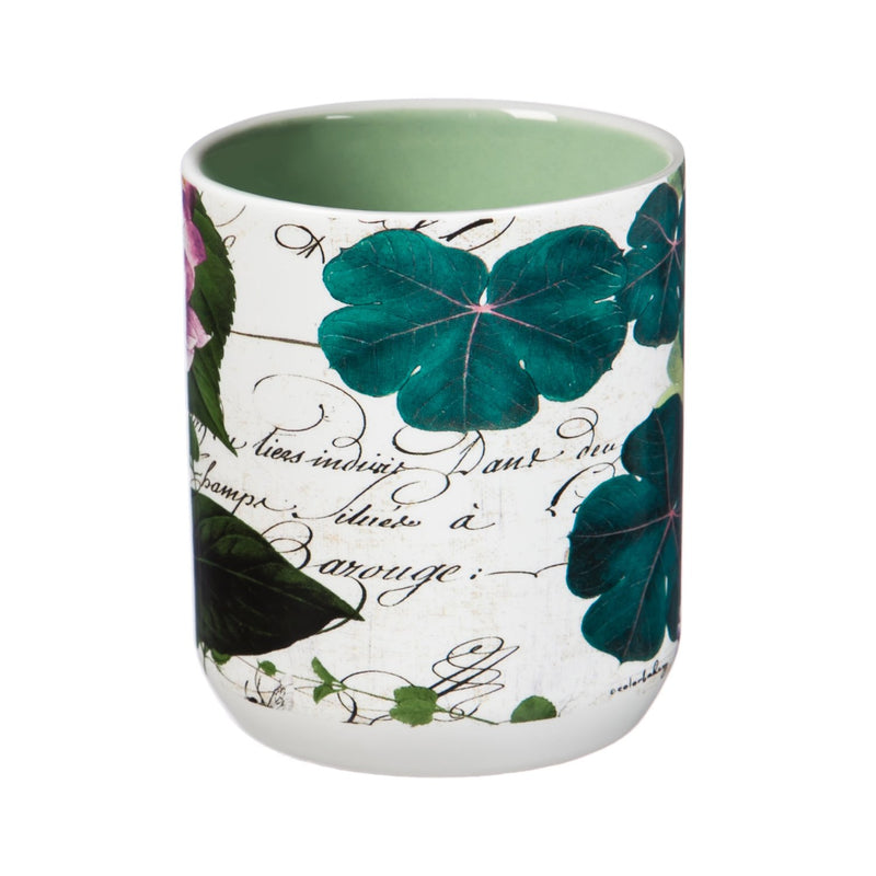 Evergreen Recipe Tin with Recipe Cards and Ceramic Cups, Garden Glow, 4.72'' x 3.26'' x 0.8'' inches