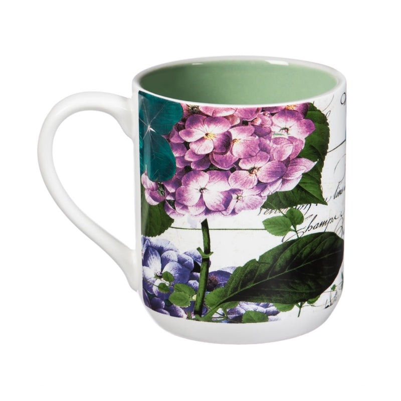 Evergreen Recipe Tin with Recipe Cards and Ceramic Cups, Garden Glow, 4.72'' x 3.26'' x 0.8'' inches