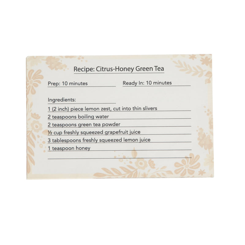 Evergreen Recipe Tin with Recipe Cards and Ceramic Cups, Garden Glow, 4.72'' x 3.26'' x 0.8'' inches