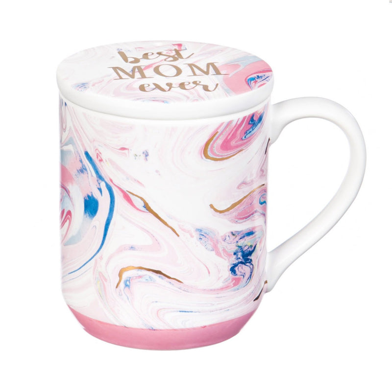 Evergreen Ceramic Cup w/ Ornament/Coaster Gift Set, 10 oz., Mom, 4.65'' x 4.06'' x 3.19'' inches