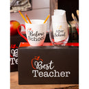 Ceramic 17 OZ Cup and Stemless 17 OZ  Wine Gift Set, Before School/After School,p2716005