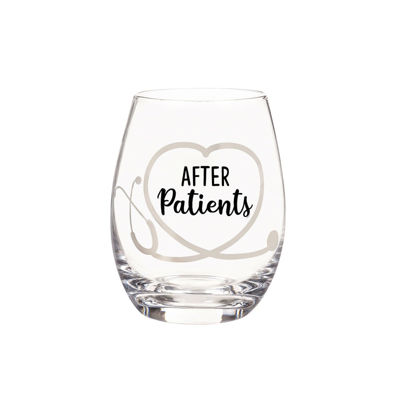 Evergreen Ceramic Cup and Stemless Wine Gift Set, Before Patients & After Patients, 5.75'' x 4'' x 4.5'' inches