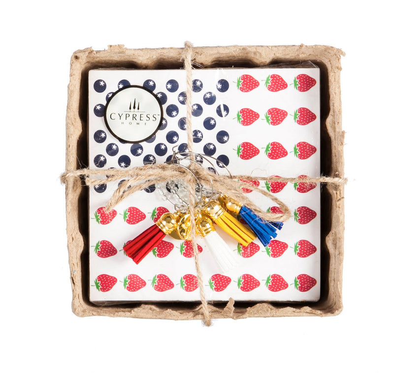 Paper Cocktail Napkin, 60 count w/crate box and wine charms, USA Dessert Flag,p28837092