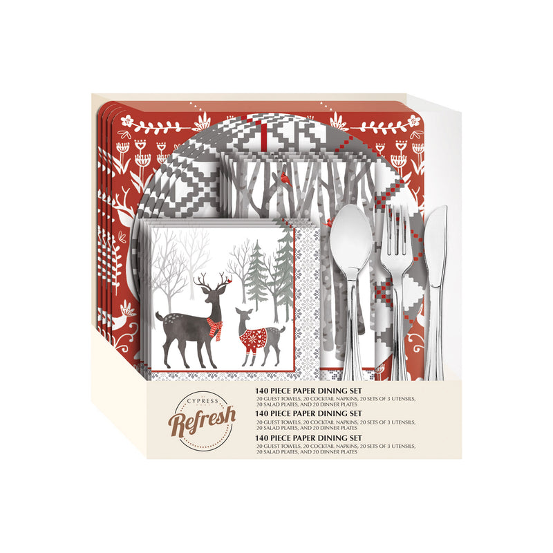 Party for 10 Gift Set,  85 Piece Paper Dining Set, White Woods,p29327140