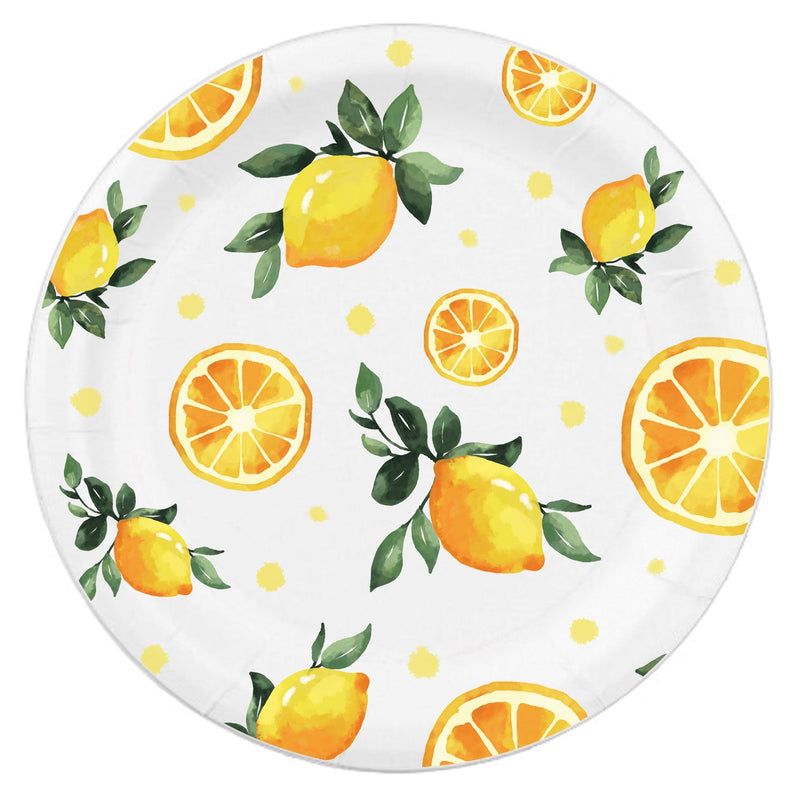 Lemon Drop Paper Dining Set, 85 Pieces - 10 x 3 x 11 Inches