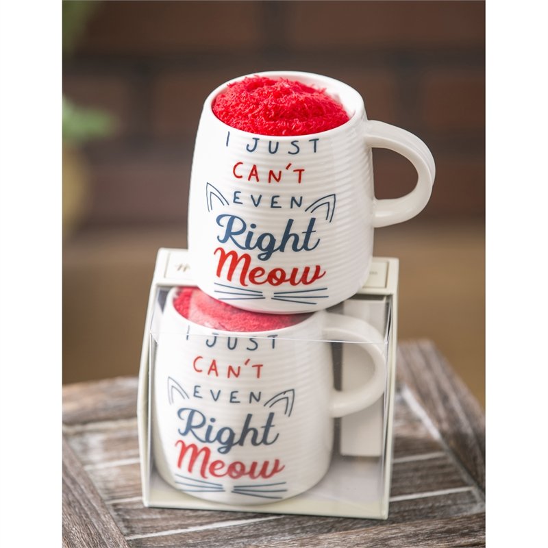 Evergreen Ceramic Cup and Sock Gift set, 12 OZ, Pet Pride, 2 Asst, 4.5'' x 3.5'' x 3.75'' inches