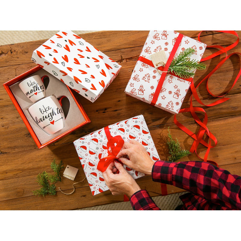 Evergreen Mommy and Me Ceramic Cup Gift set, 17 OZ, Like Mother, Like Daughter, 9.9'' x 5.04'' x 7.64'' inches