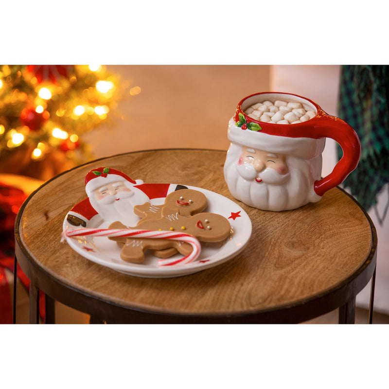 Cookies for Santa Gift Set with Plate and 18 OZ Cup,  Warmest Greeting Santa