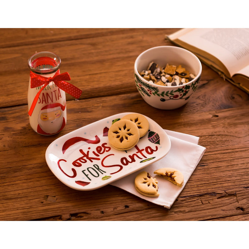 Cypress Home Beautiful Christmas Novelty Collection Cookies for Santa Gift Set - 5 x 3 x 5 Inches Indoor/Outdoor home goods For Kitchens, Parties and Homes
