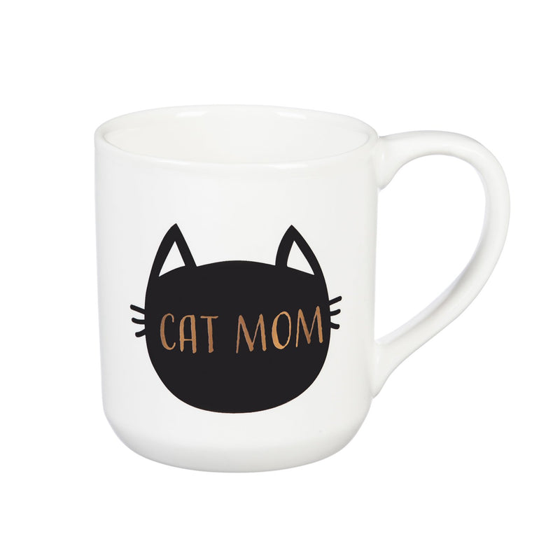 Evergreen Ceramic Cup, 10 OZ, with Ornament/Coaster Gift Set, Cat Mom, 4.15'' x 3.19'' x 4.06'' inches