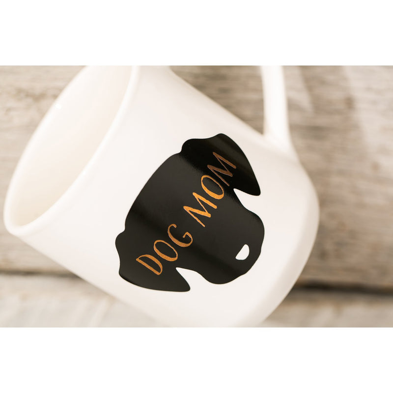 Evergreen Ceramic Cup, 10 OZ, with Ornament/Coaster Gift Set, Dog Mom, 4.15'' x 3.19'' x 4.06'' inches