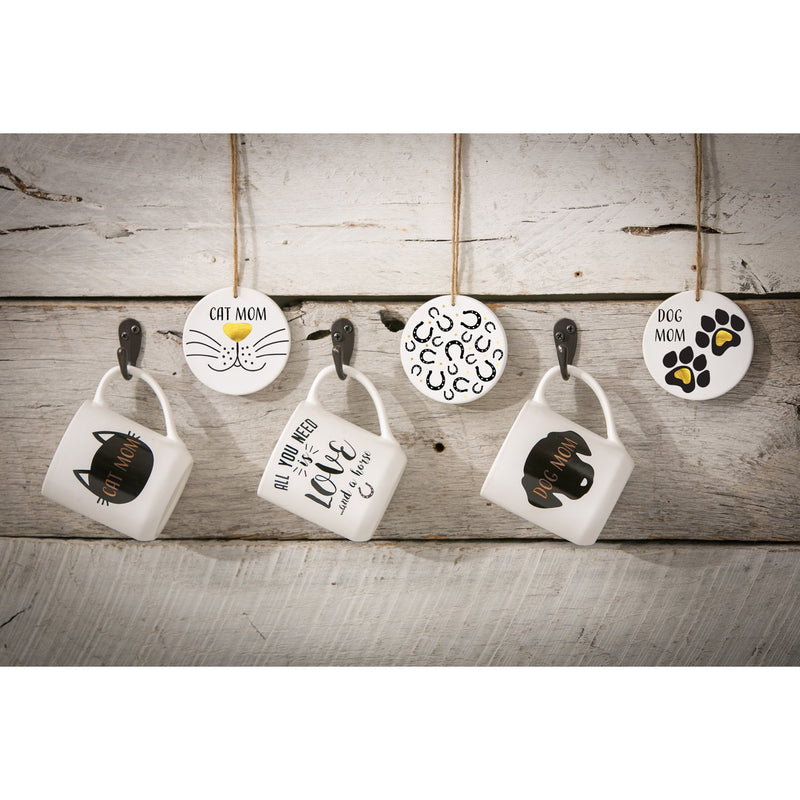 Ceramic Cup, 10 OZ, with Ornament/Coaster Gift Set, Dog Mom,p3319002