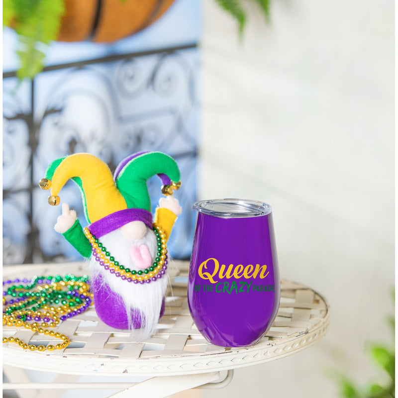 12oz Stainless Stemless Wine with Plush Gift Set, Crazy Parade,p3990001