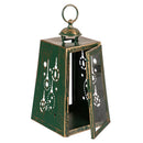 Metal and Glass Christmas Decorative  Lantern, Green,pha336