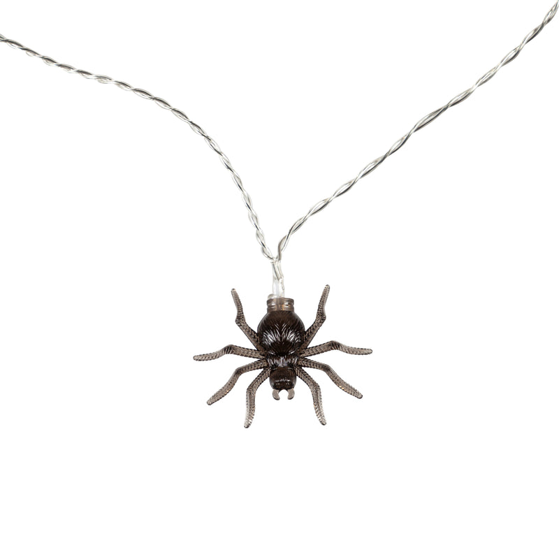 Evergreen Deck & Patio Decor,Battery Operated Spider String Light, 10 Spiders,65x2x0.5 Inches