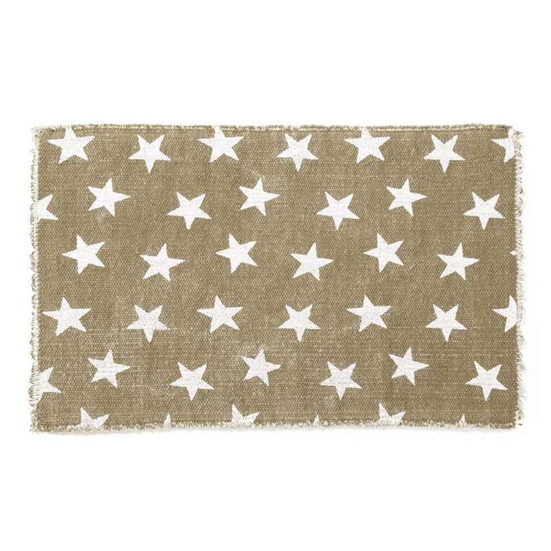 STAR PLACEMAT BEIGE/WHITE, 21x13.5x0.125 Inches
