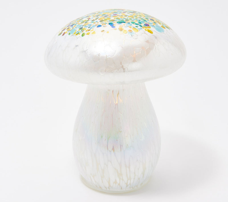 LIT GLASS MUSHROOM,q56143wh